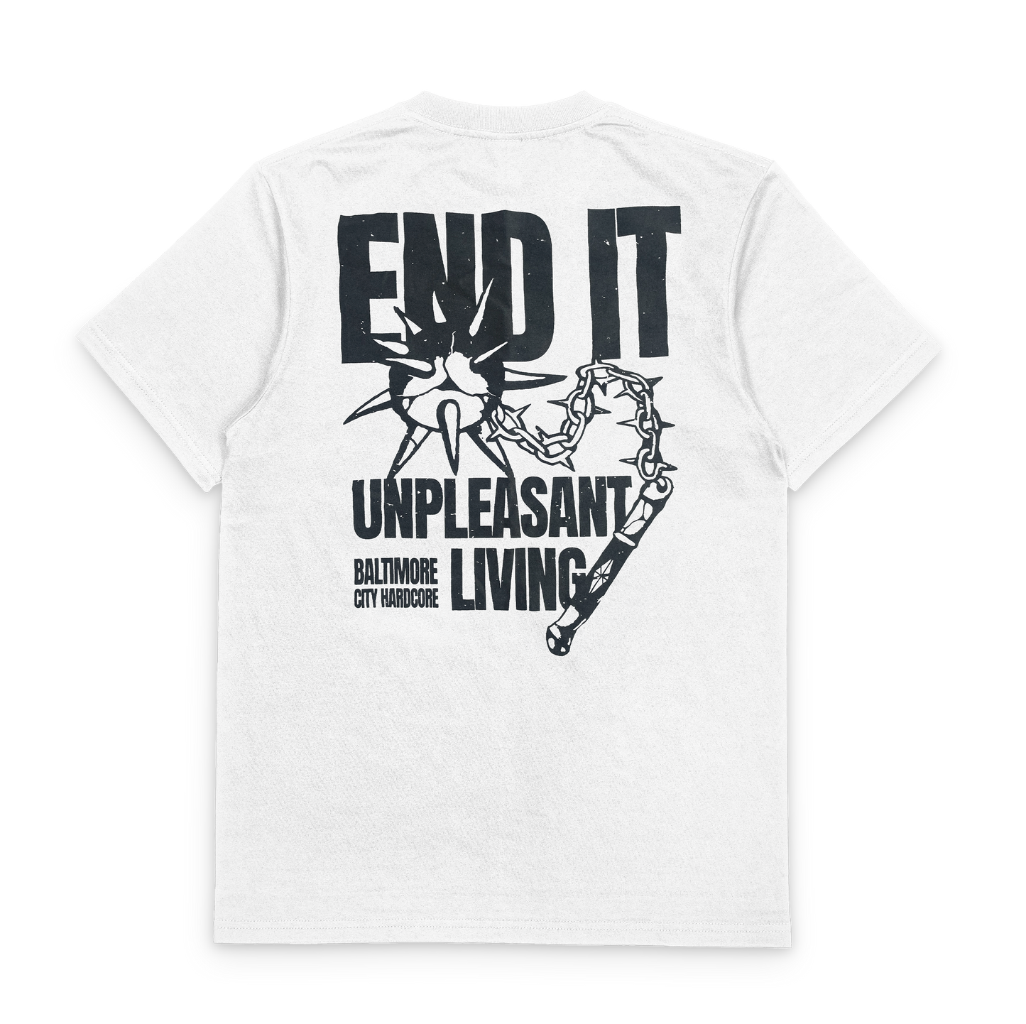 End It "Unpleasant Living" White T-Shirt