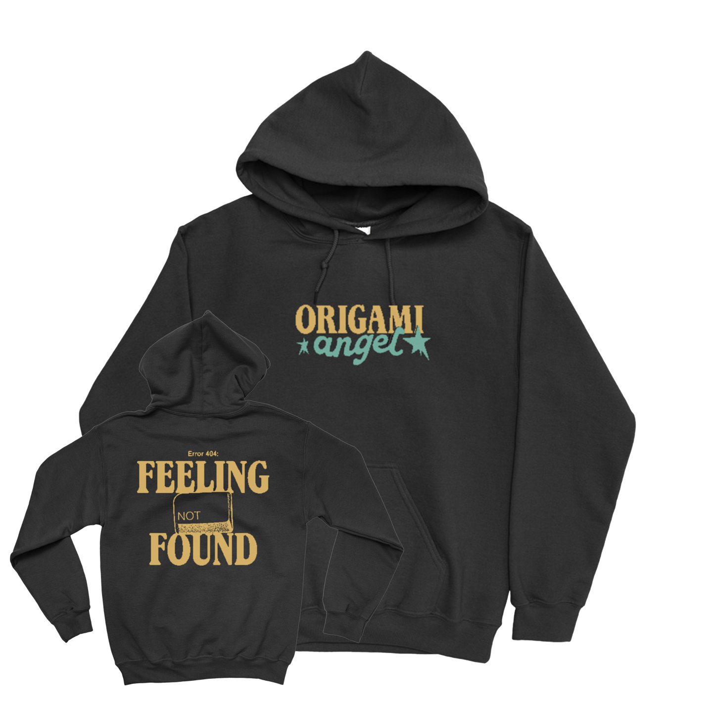 Origami Angel "Feeling Not Found" Hoodie (Black)