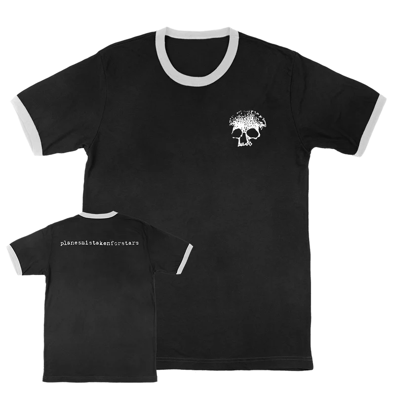 Planes Mistaken For Stars "Skull" Black & White Ringer T-Shirt